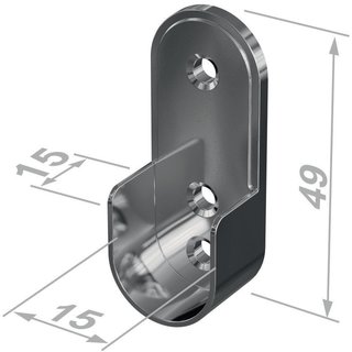 Schrankrohrlager 11127 Zinkdruckg.verchr.Wm.35x20mm PG