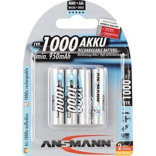 Akkuzelle 1,2 V 1000 mAh R03-AAA-Micro HR03 4 4St./Blister ANSMANN