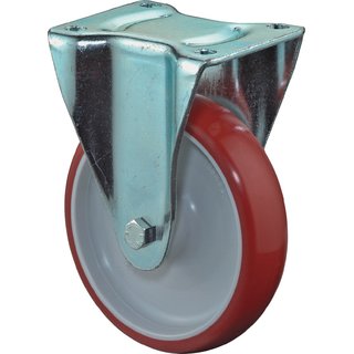 Bockrolle D.80mm Trgf.125kg Gu-PU Platte L104xB80mm BS ROLLEN