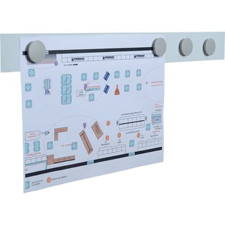 Magnetleiste L500xB50xS0,5mm wei selbstklebend MAGNETOPLAN