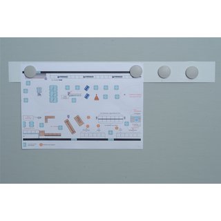 Magnetleiste L500xB50xS0,5mm wei selbstklebend MAGNETOPLAN