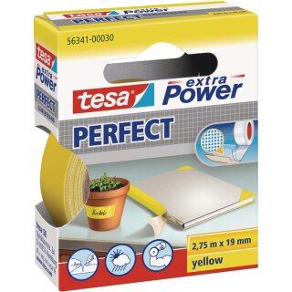 Gewebeband ext.Power® 56341 gelb L.2,75m B.19mm Rl.TESA