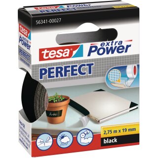 Gewebeband ext.Power® 56341 schwarz L.2,75m B.19mm Rl.TESA