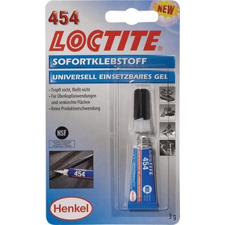 Sofortklebstoff 454 3g NSF P1 farblos Tube LOCTITE