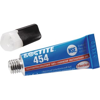 Sofortklebstoff 454 3g NSF P1 farblos Tube LOCTITE