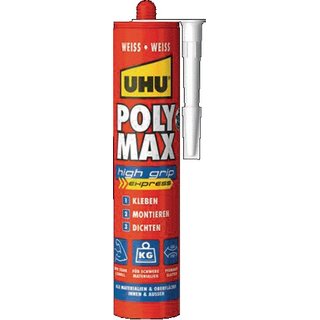 Kleb- u.Dichtstoff POLY MAX 10 SEK SOFORT POWER wei 425g Kartusche UHU