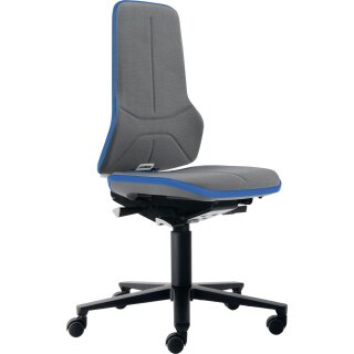 Arbeitsdrehstuhl Neon Rollen Supertec-Gewebe grau blau 450-620mm BIMOS