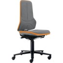 Arbeitsdrehstuhl Neon Rollen Supertec-Gewebe grau orange...
