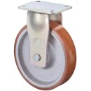 Schwerlast-Bockrolle D.200mm Trgf.1400kg Guß-PU...