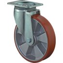 Schwerlastlenkrolle D.200mm Trgf.800kg Guß-PU 135mm...