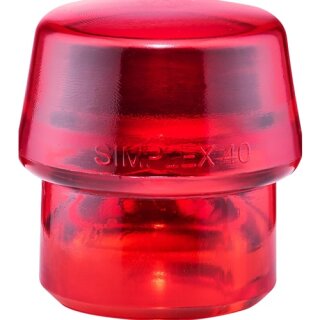 Schonhammerkopf SIMPLEX Kopf-Ø 40mm Plastik rot hart HALDER