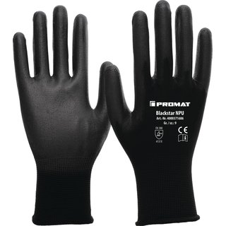 Handschuhe Blackstar NPU Gr.8 (L) schwarz EN 388 PSA II Nyl.m.PU PROMAT