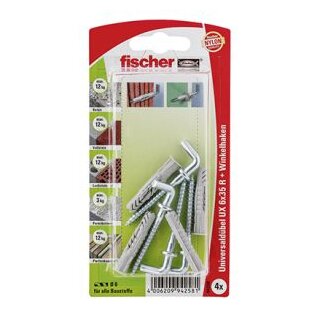 fischer Universaldübel UX 6x35 WH mit Winkelhaken