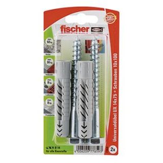 fischer Universaldbel UX 14x75 S mit Schraube