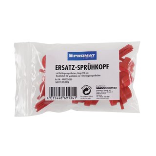 Ersatzsprhkpfe je 12 Sprhkpfe u.Rhrchen (150 mm) Ku.Btl.PROMAT CHEMICALS