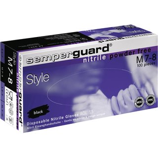 Einw.-Handsch.Semperguard Nitril Style Gr.M schwarz Nitril 100 St./Box