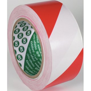 Bodenmarkierungsband F33 PVC rot/wei L.33m B.50mm Rl.IKS