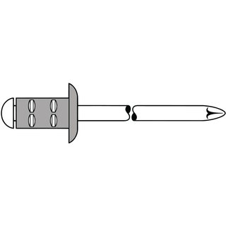 Blindniet PolyGrip Nietschaft dxl 4,8x10,0mm Alu/Edelstahl 50 St.GESIPA