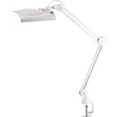 LED-Lupenleuchte Glaslinse 190,5mm (7,5 ") Tischklemme weiß Abdeckung,ecki. Kopf