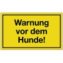 Hinweiszeichen Warnung vor dem Hunde L250xB150mm gelb...
