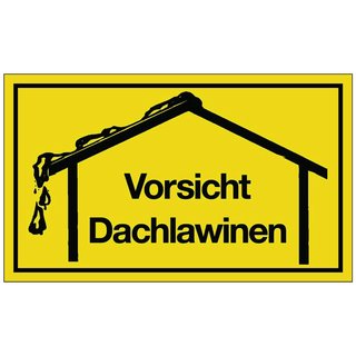 Hinweiszeichen Vorsicht Dachlawinen L250xB150mm gelb schwarz Ku.