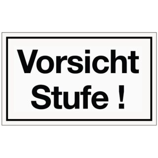 Schild Vorsicht Stufe B250xH.150mm Kunststoff weiß/schwarz