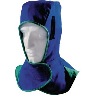 Schweißerhaube m.Klettverschluss,blau flammhemmendes Gewebe