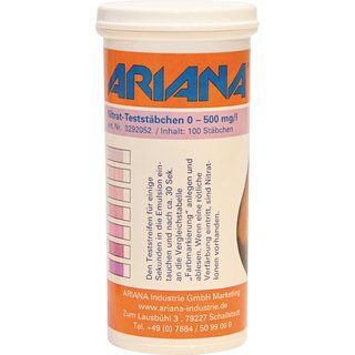 Messstbchen TRGS 611 Nitrat-Gehalt 0-500 mg/l 100 St.Dose ARIANA