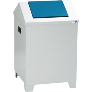 Putzwollkasten H680xB400xT400mm Geh.lichtgrau/Klappe enzianblau Stahlbl.STUMPF