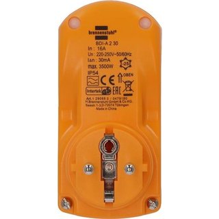 Personenschutzadapter BDI-A2 30 16 A 230/50V/Hz 3680W IP54 BRENNENSTUHL