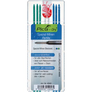 Minenset Pica-Dry 3x blau,2x wei,3x grn wasserstrahlfest 8 Minen/Set