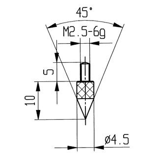 Messeins.45Grad Kegel M2,5 STA z.Messuhren KFER