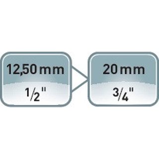 Vergrerungsstck 958 Antr.1/2 Zoll Abtrieb 3/4 Zoll L.50mm HAZET