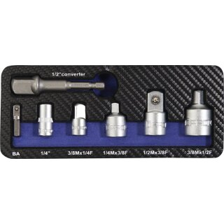 Adaptersatz 7-tlg.1/4-1/2 Zoll inkl.Maschinenadapter TECWERK