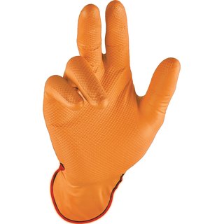 Einweghandschuh Grip Orange Gr.8 orange Nitril 50 St./Box