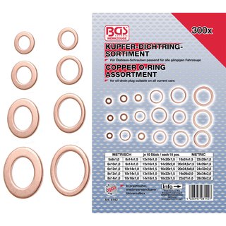 Dichtring-Sortiment | Kupfer | 300-tlg.