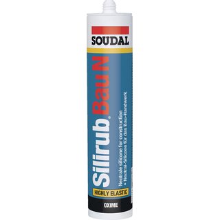 Silikondichtstoff Silirub Bau N wei 300 ml Kartusche SOUDAL