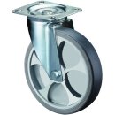 Lenkrolle D.80mm Trgf.100kg thermopl.Ku.Platte L104xB80mm...