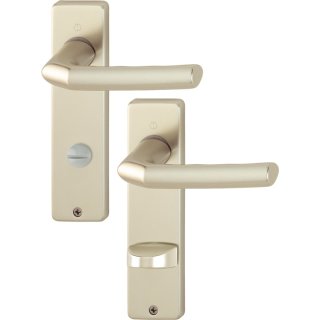 Kurzschildgarnitur Birm.1117/202KP/AP Alu.F2 SK/OL eck.Drückergrt.HOPPE
