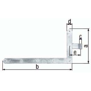 Torwinkelband 600x1000x60x120mm STA TZN li.ob 8mm GAH