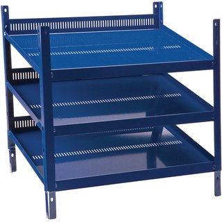 Regalelement LOGS 20 H520xB540xT390mm blau RAL 5022 m.Rasterstanzung 3 Fbd.LOGS