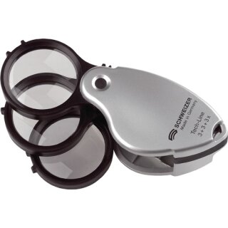 Einschlaglupe Tech-Line Vergr. 3x+3x+3x=9x Linsen-D.38mm Schweizer