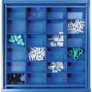 Schubladenunterteilungsmaterial BK 600 Front-H.100mm 3 Längs-/20 Querteiler