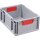 Transportstapelbehälter L400xB300xH170mm grau PP geschlossener Griff rot