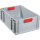 Transportstapelbehälter L600xB400xH220mm grau PP geschlossener Griff rot