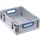 Transportstapelbehälter L400xB300xH120mm grau PP offener Griff blau