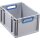 Transportstapelbehälter L400xB300xH220mm grau PP offener Griff blau