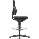 Arbeitsdrehstuhl Nexxit Gleiter+Fußring PU-Schaum schwarz Griff grau 570-820mm