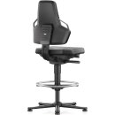 Arbeitsdrehstuhl Nexxit Gleiter+Fußring Supertec schwarz Griff grau 570-820mm