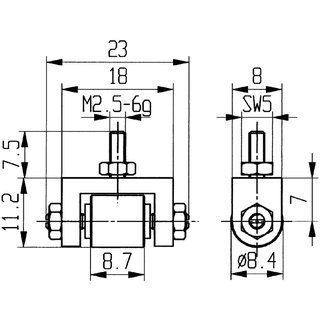 Messeins.D.8,4mm Rl.M2,5 STA z.Messuhren KFER